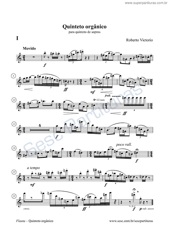 Partitura da música Quinteto orgânico v.2