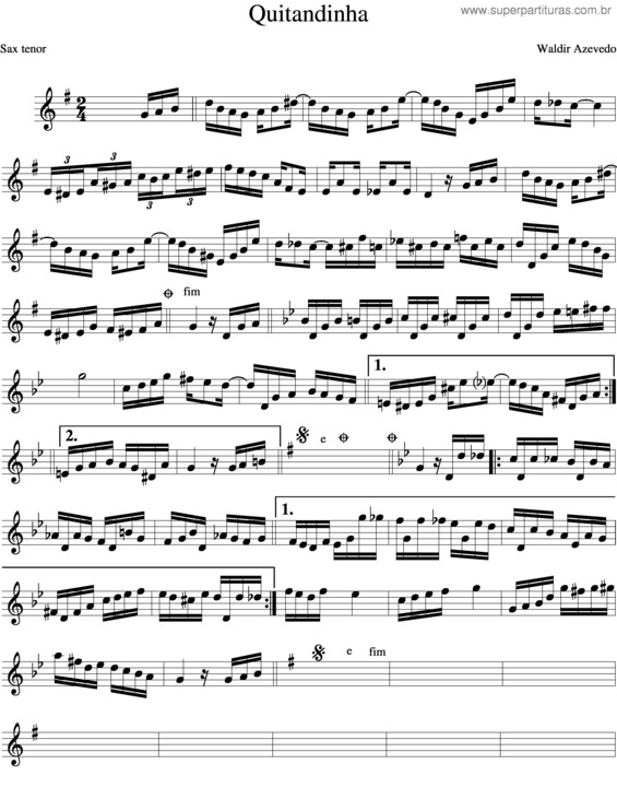 Partitura da música Quitandinha v.2