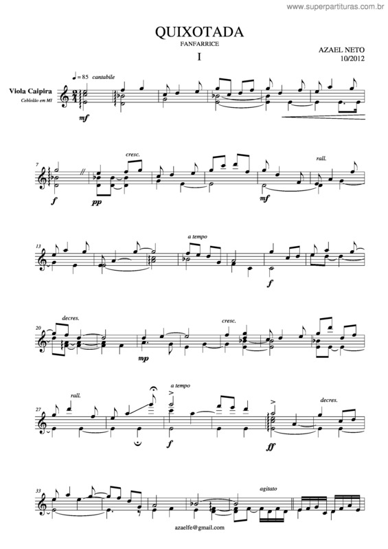 Partitura da música Quixotada