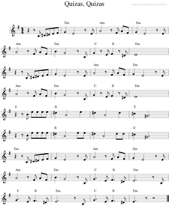 Partitura da música Quizas, Quizas v.2