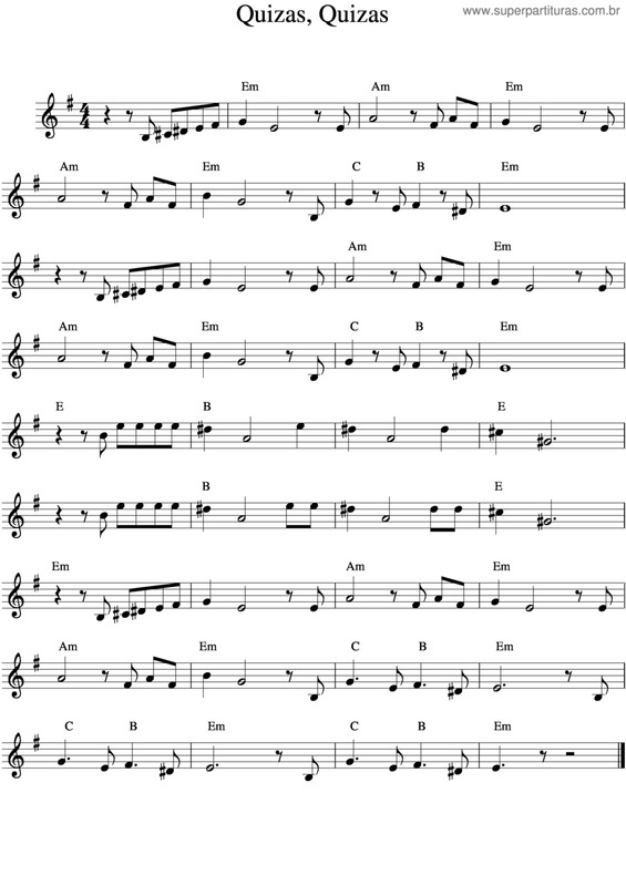 Partitura da música Quizas  Quizas v.4