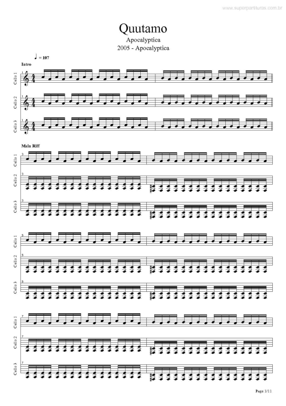 Partitura da música Quutamo