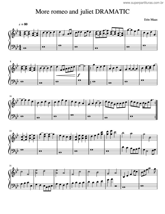 Partitura da música R J Drama