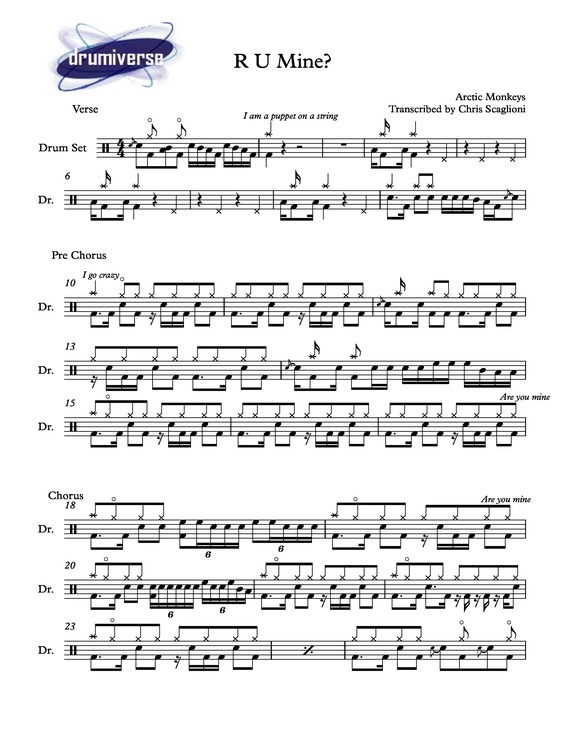 Partitura da música R U Mine?