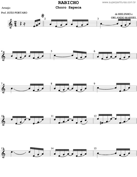 Partitura da música Rabicho