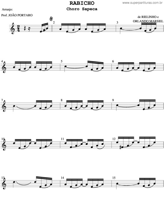 Partitura da música Rabicho