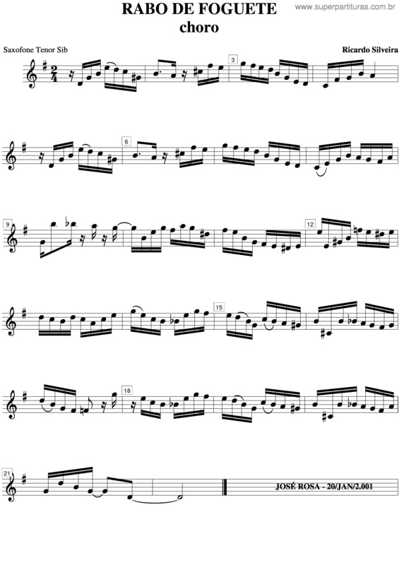 Partitura da música Rabo De Foguete