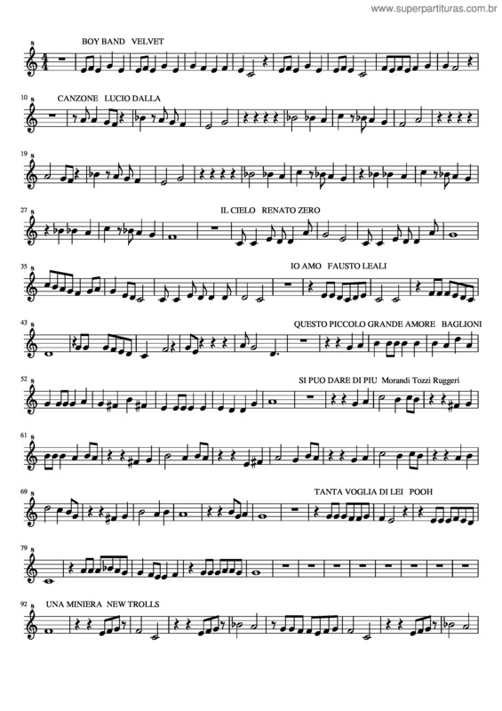 Partitura da música Raccolta Samule 2A