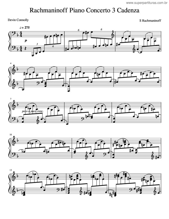 Partitura da música Rachmaninoff Piano Concerto 3 Cadenza