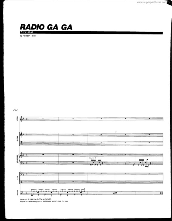 Partitura da música Radio Ga Ga v.3