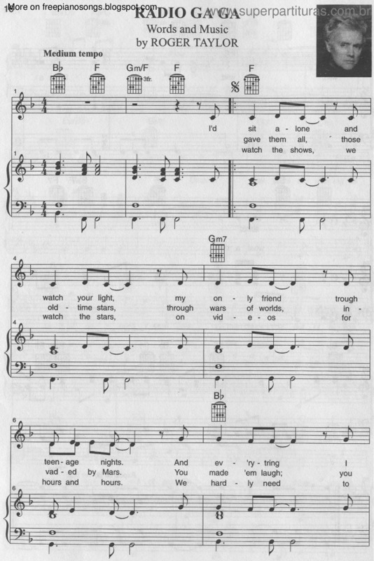 Partitura da música Radio Ga Ga v.5