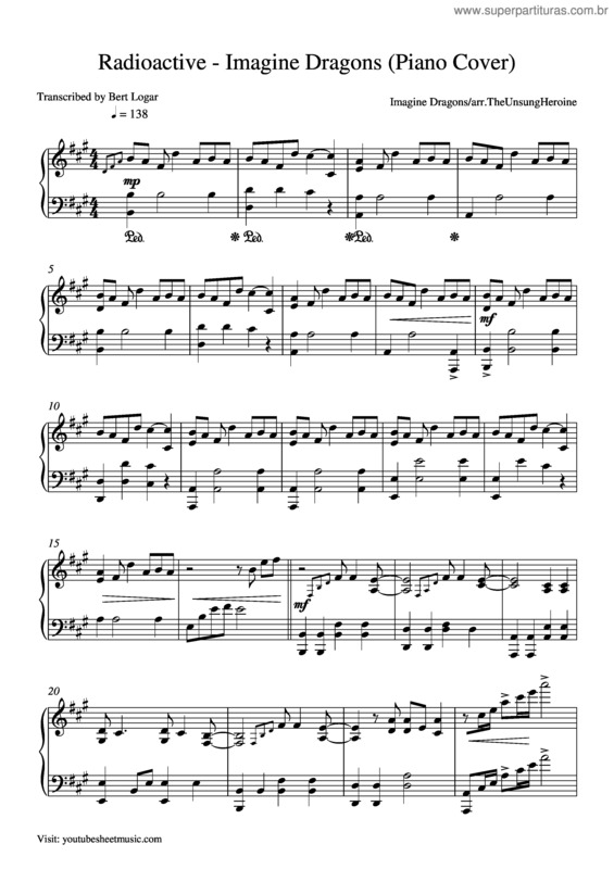 Partitura da música Radioactive v.2