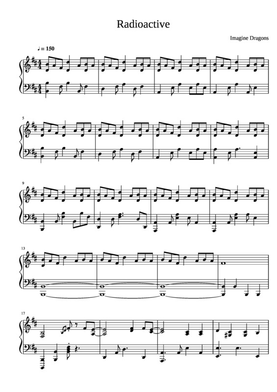 Partitura da música Radioactive v.3