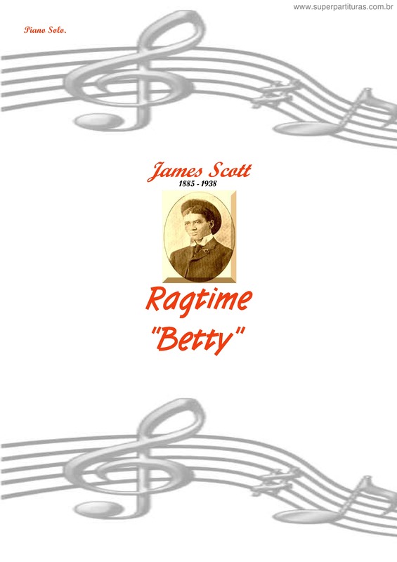 Partitura da música Ragtime Betty