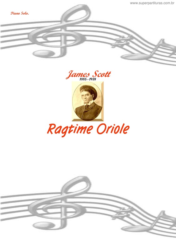 Partitura da música Ragtime Oriole