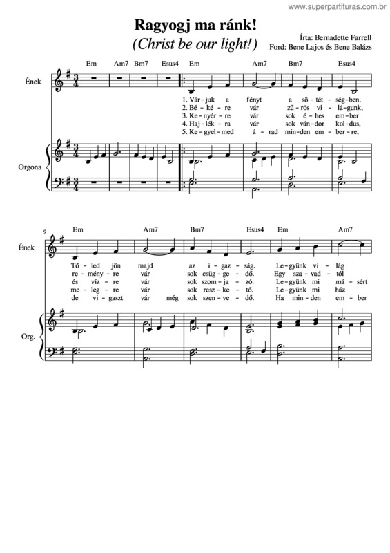 Partitura da música Ragyogj Ma Ránk!