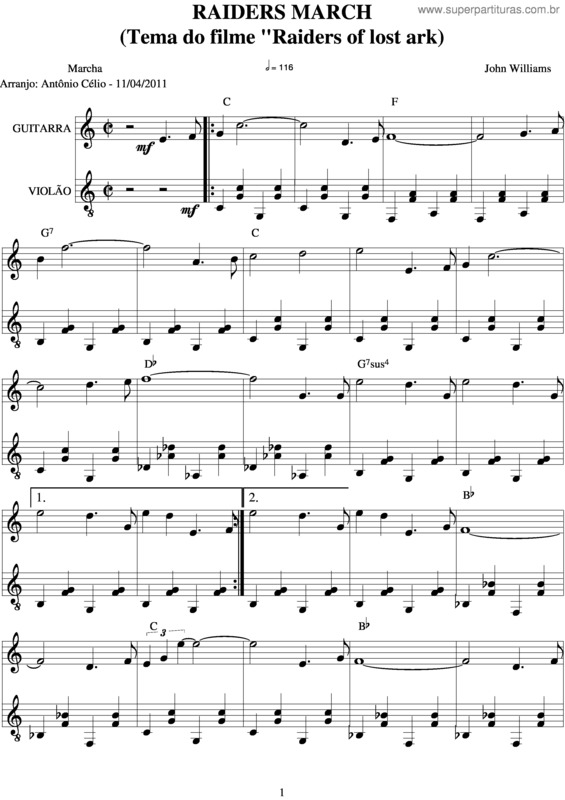 Partitura da música Raiders Marsh