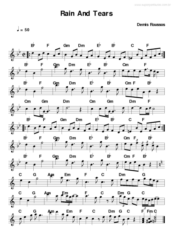 Partitura da música Rain and Tears v.3