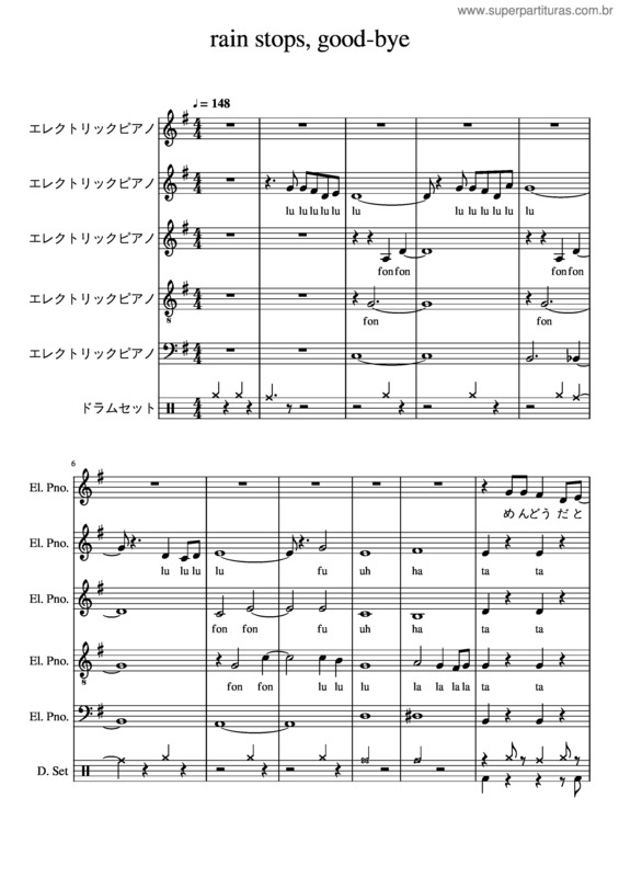 Partitura da música Rain Stops, Good–Bye