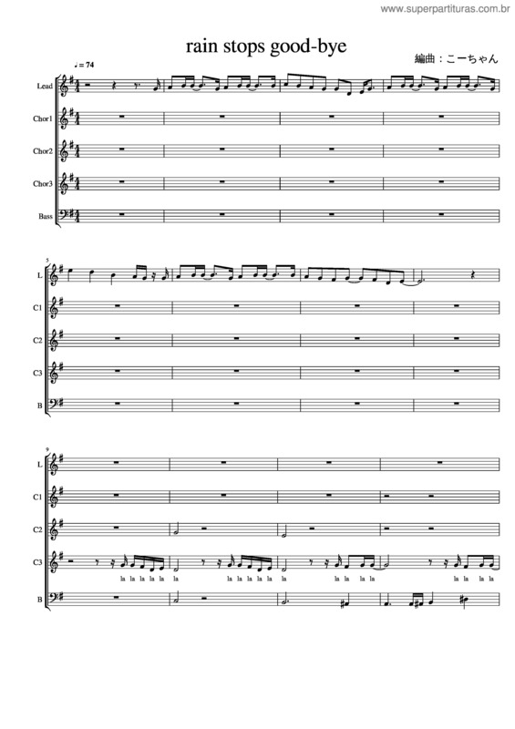 Partitura da música Rain Stops Good–Bye