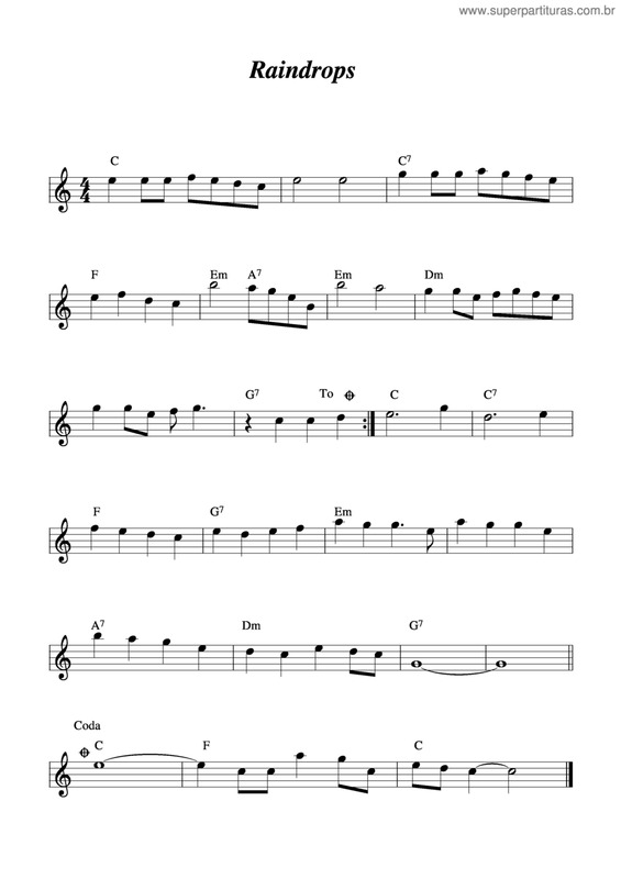 Partitura da música Raindrops v.2