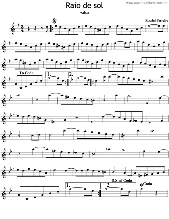 Partitura da música Raio De Sol v.4