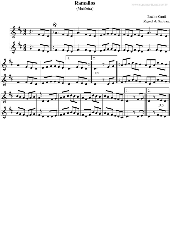 Partitura da música Ramallos