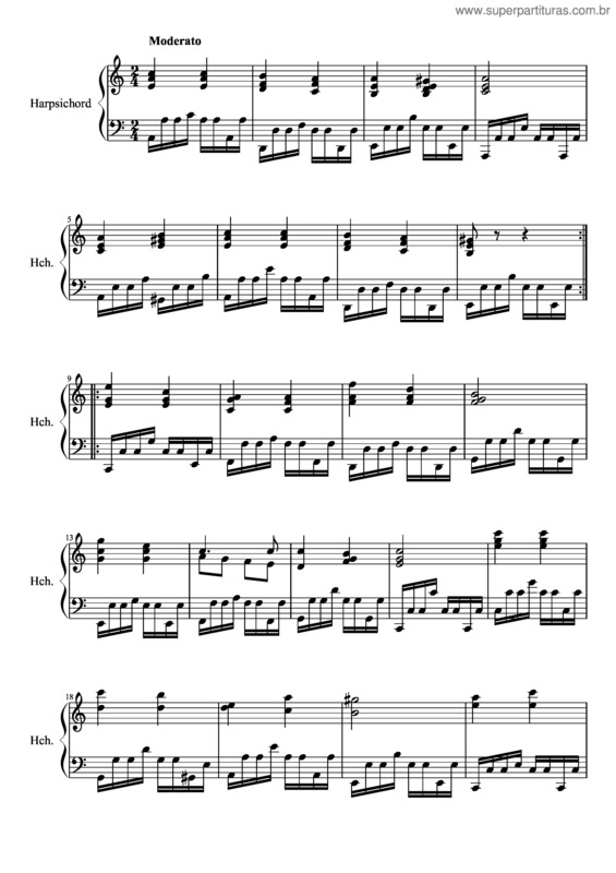 Partitura da música Rameau– Gavotte Et 6 Doubles