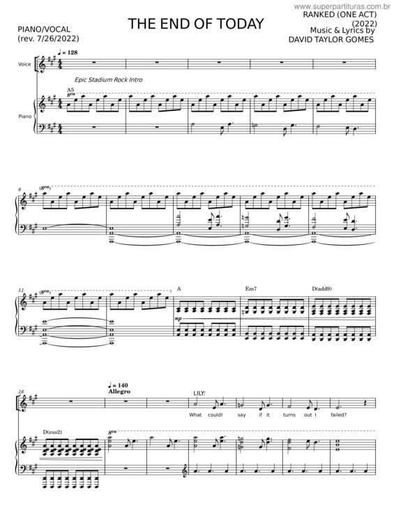 Partitura da música Ranked
