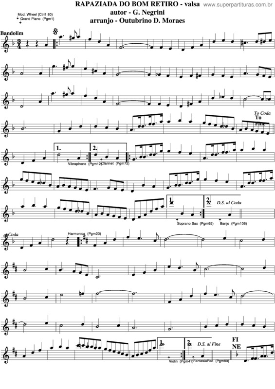 Partitura da música Rapaziada Do Bom Retiro v.3