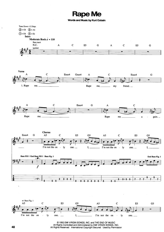 Partitura da música Rape Me v.2