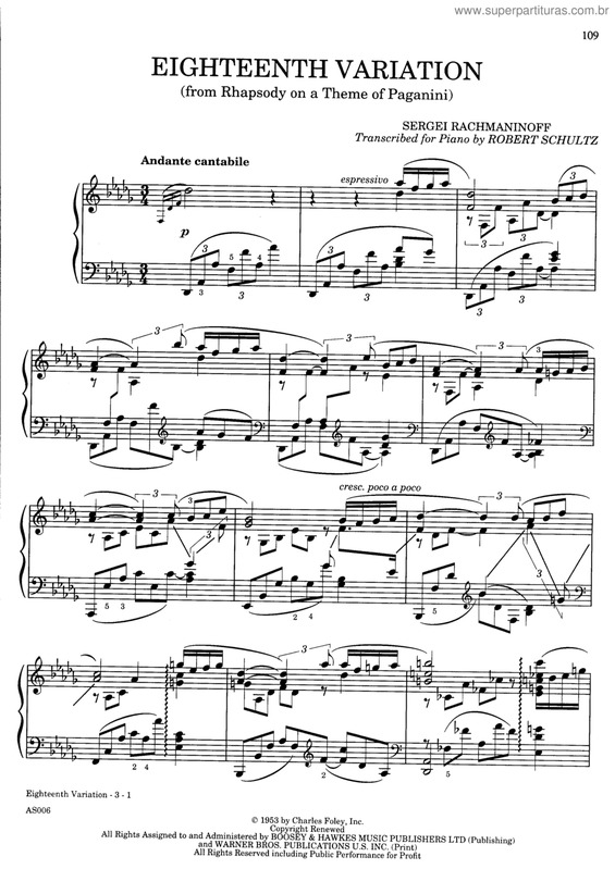Partitura da música Rapsódia Sobre Um Tema De Paganini v.4