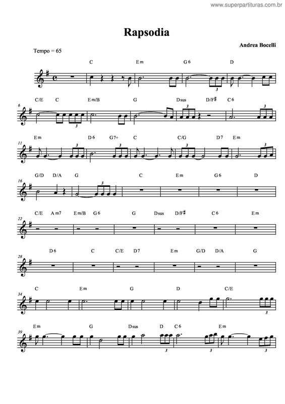 Partitura da música Rapsodia v.6