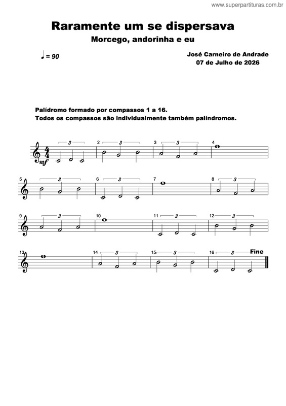 Partitura da música Raramente Um Se Dispersava
