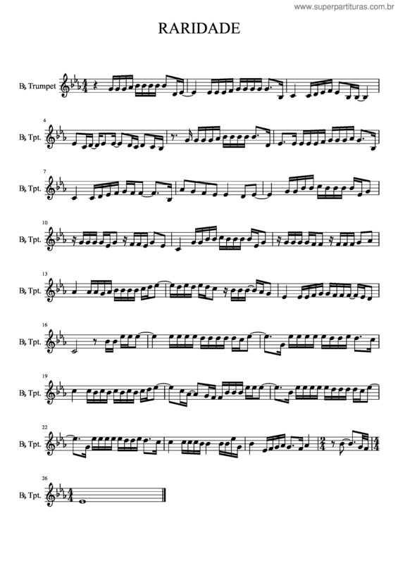 Partitura da música Raridade v.12