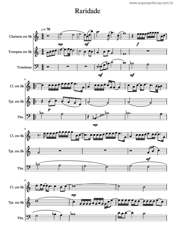 Partitura da música Raridade v.16