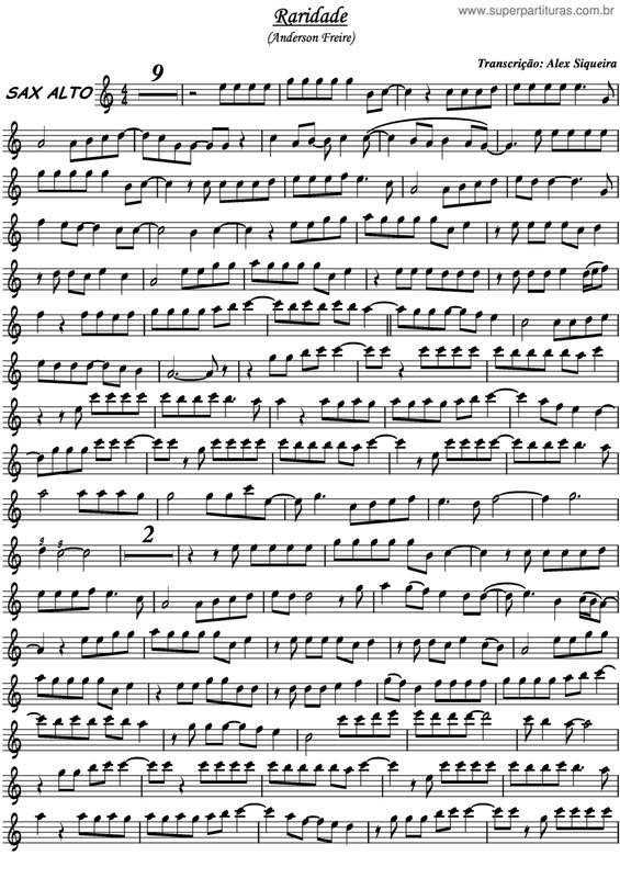 Partitura da música Raridade v.6