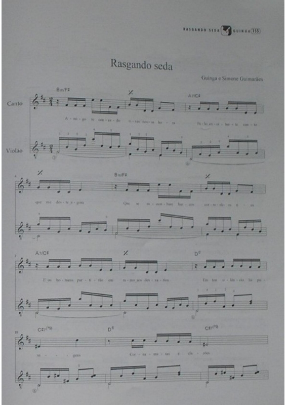 Partitura da música Rasgando a Seda