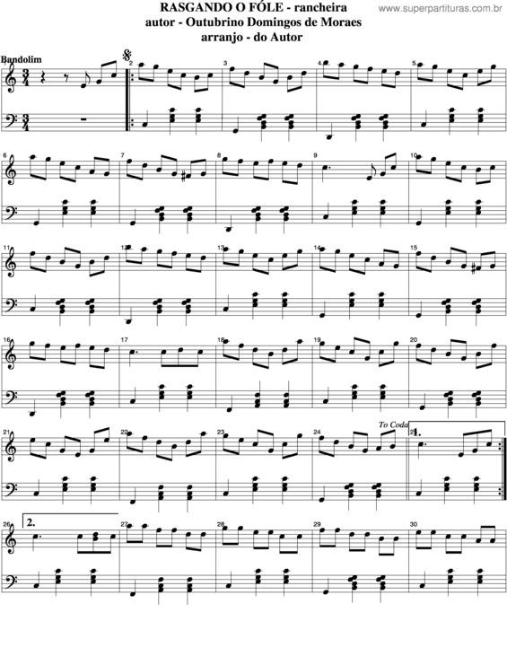 Partitura da música Rasgando O Fole v.4