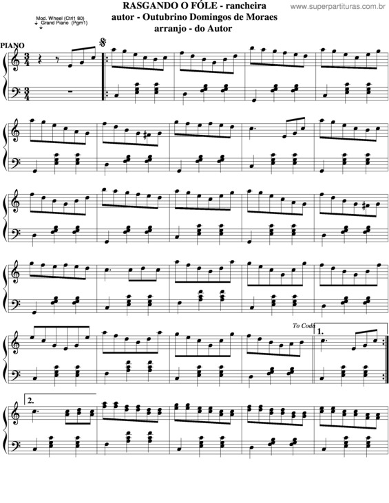 Partitura da música Rasgando O Fole v.5