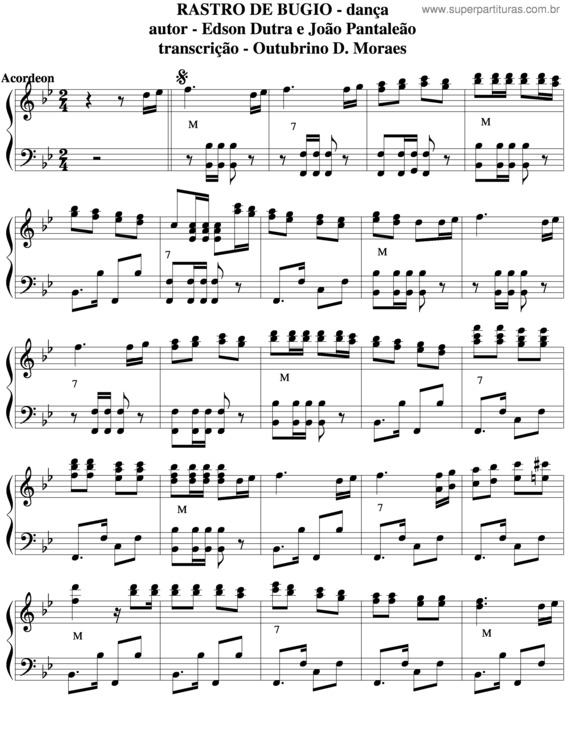 Partitura da música Rastro De Bugio v.2