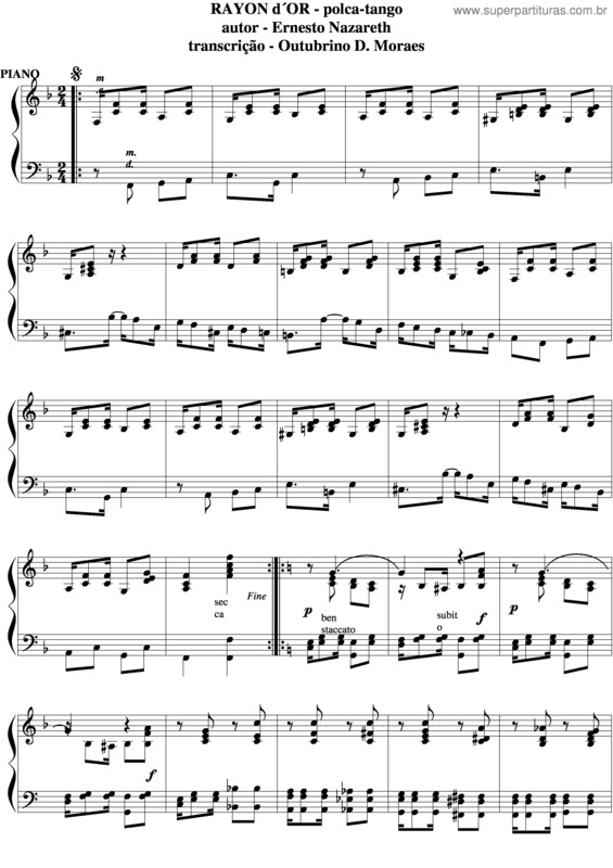 Partitura da música Rayon D´Or