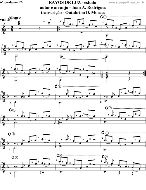 Partitura da música Rayos De Luz