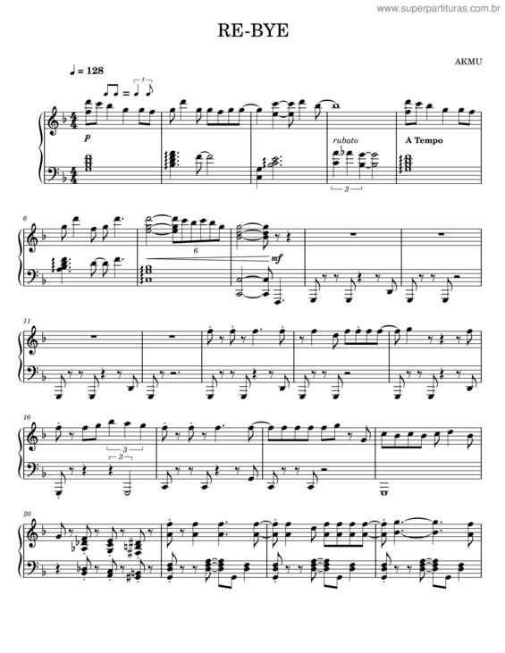 Partitura da música Re–Bye
