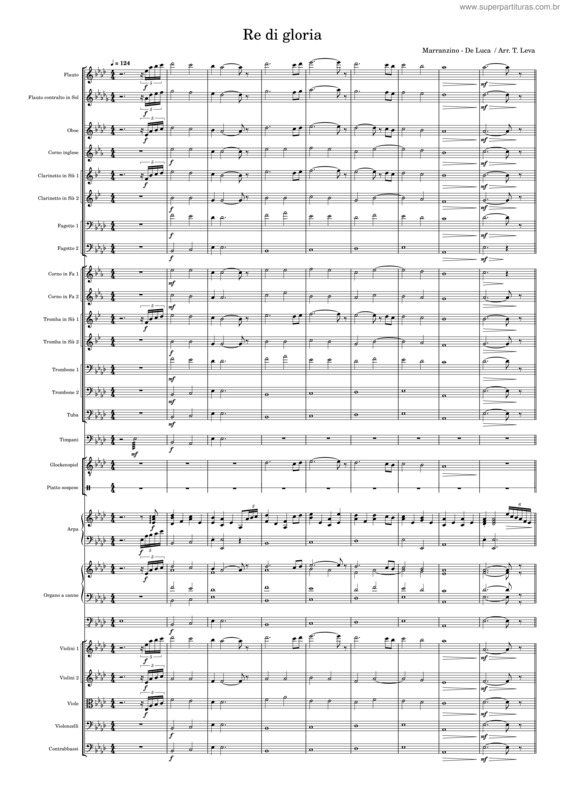 Partitura da música Re Di Gloria  – Marranzino – De Luca