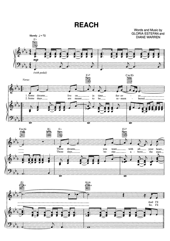 Partitura da música Reach