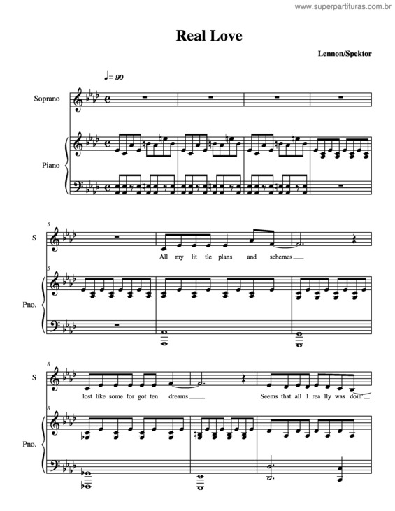 Partitura da música Real Love