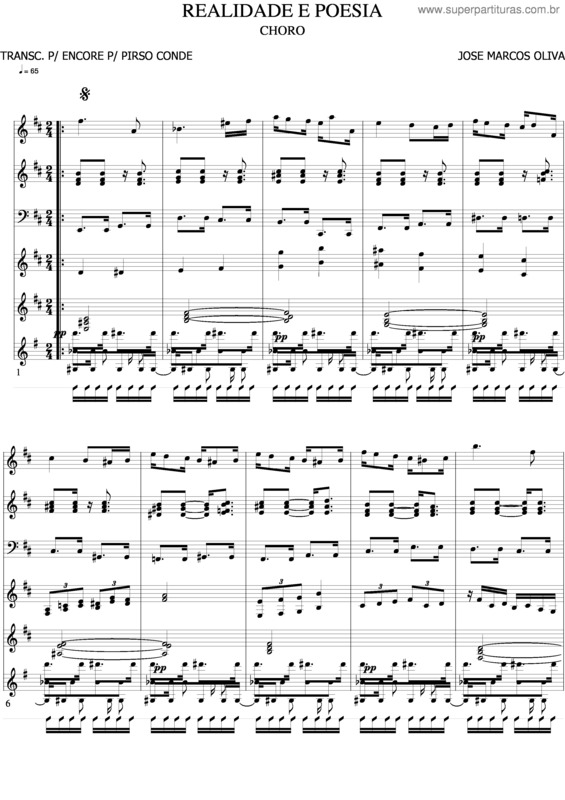 Partitura da música Realidade E Poesia