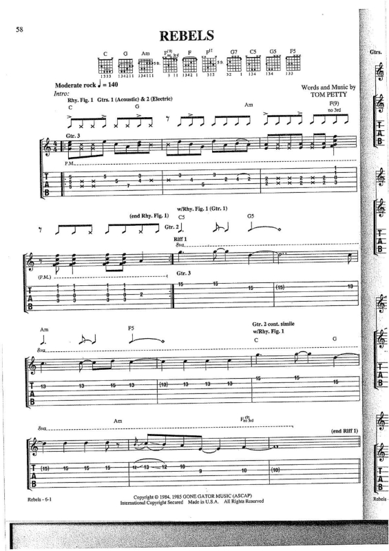 Partitura da música Rebels