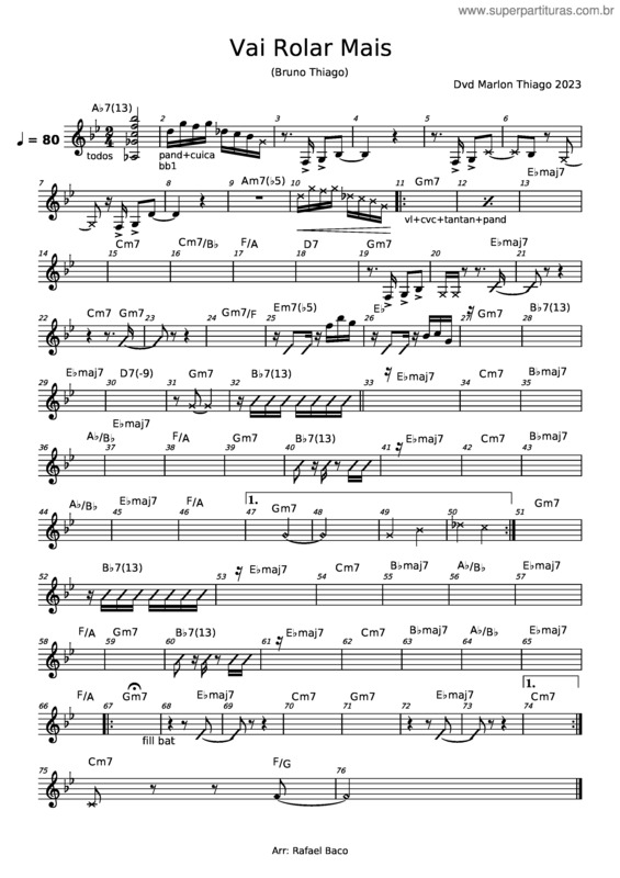 Partitura da música Recaida